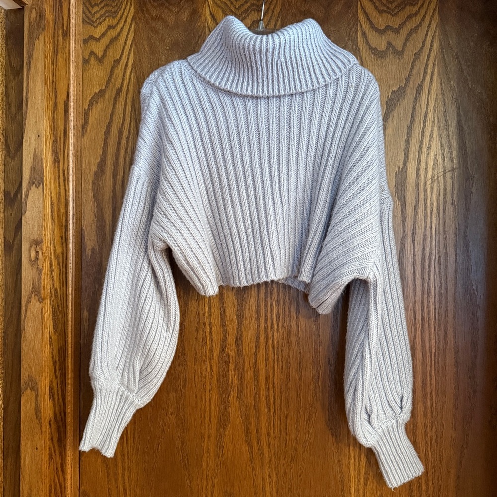 Urban Outfitters Light Purple Ribbed Turtleneck Sweater